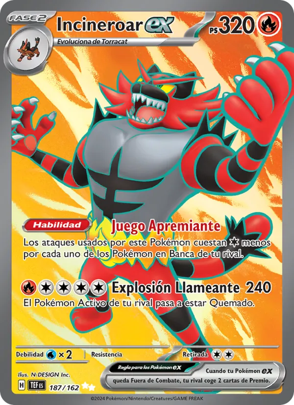 Incineroar ex (Fuerzas Temporales #187/162)