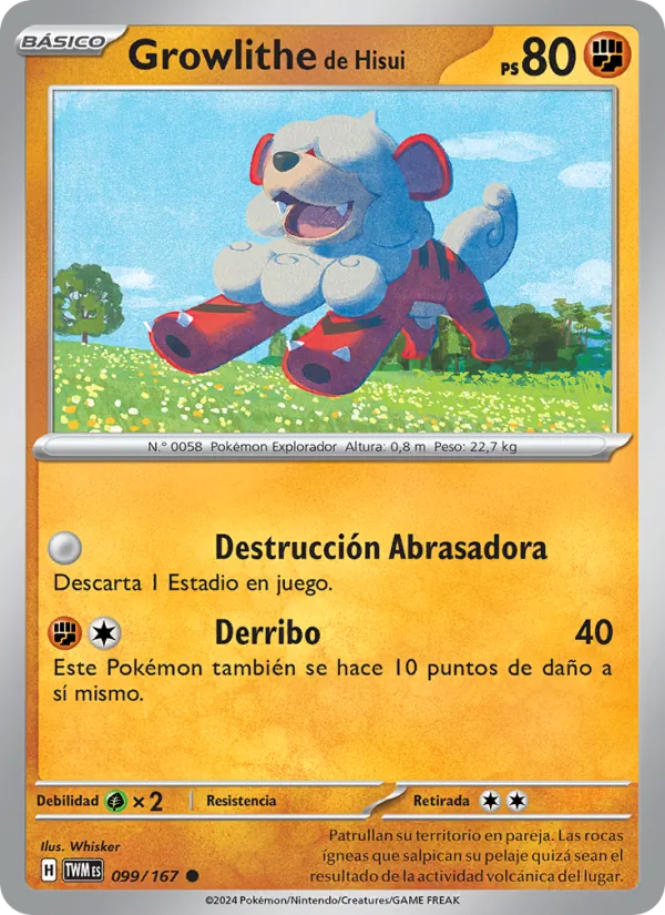 Growlithe de Hisui (Mascarada Crepuscular #099/167)