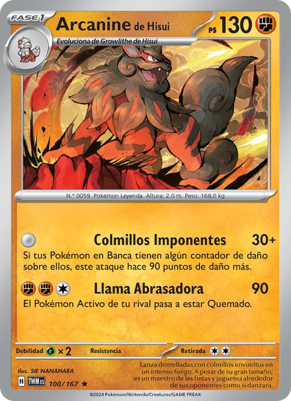 Arcanine de Hisui (Mascarada Crepuscular #100/167)