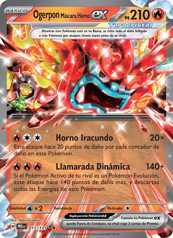 Ogerpon Máscara Horno ex (Evoluciones Prismáticas #017/131)