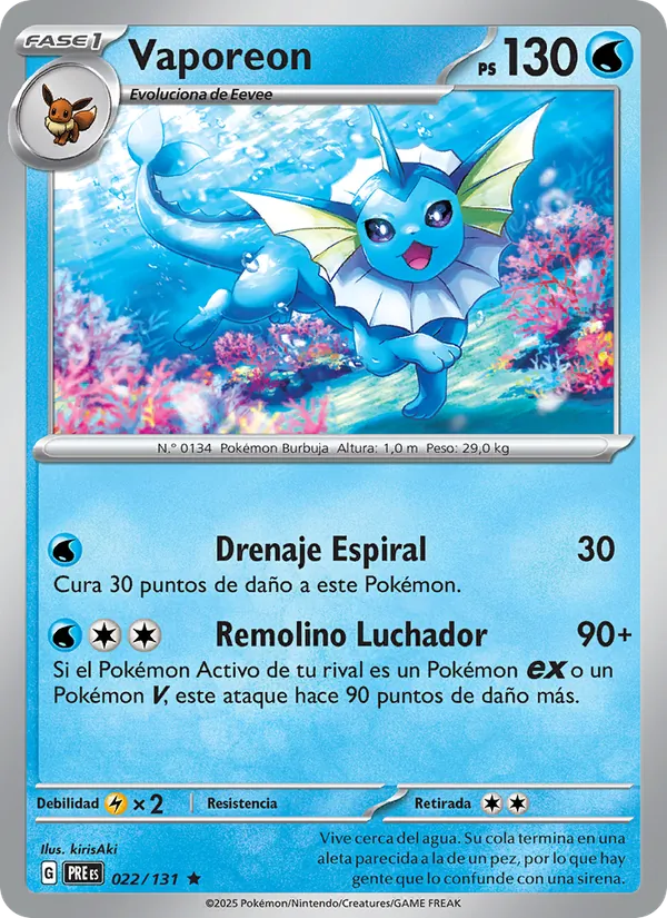 Vaporeon (Evoluciones Prismáticas #022/131)