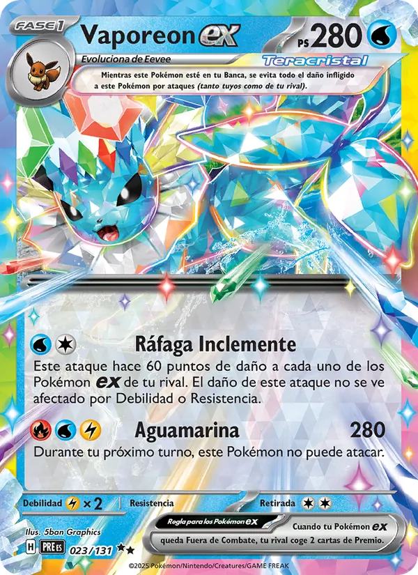 Vaporeon ex (Evoluciones Prismáticas #023/131)