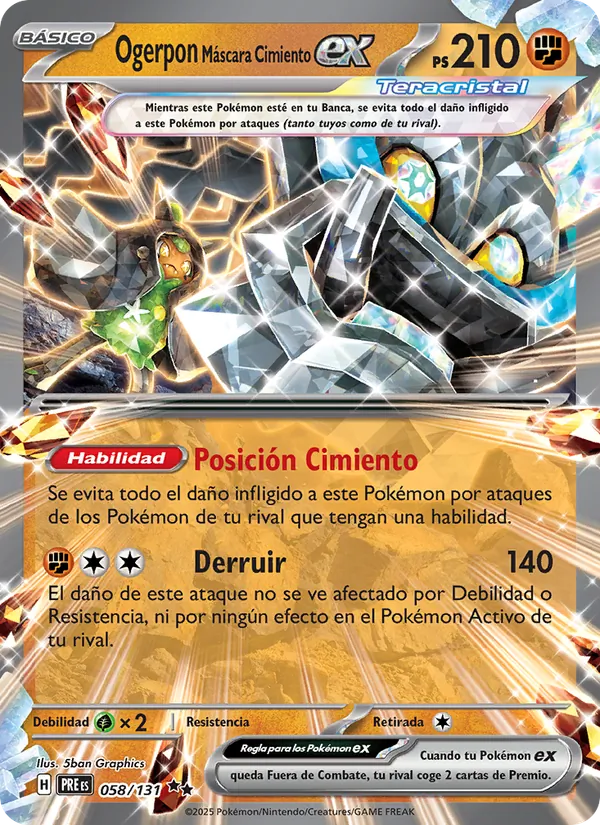 Ogerpon Máscara Cimiento ex (Evoluciones Prismáticas #058/131)