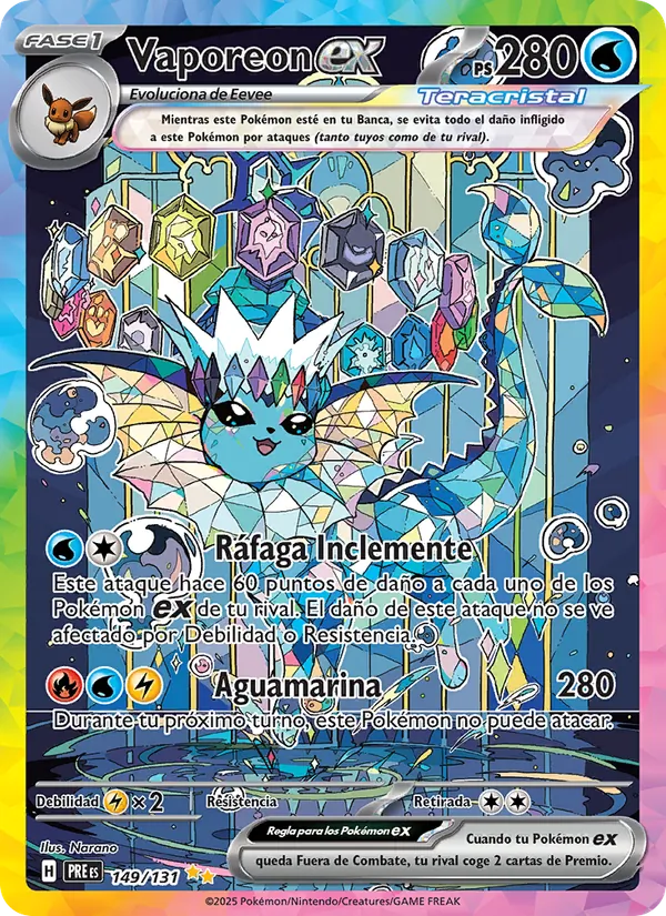 Vaporeon ex (Evoluciones Prismáticas #149/131)