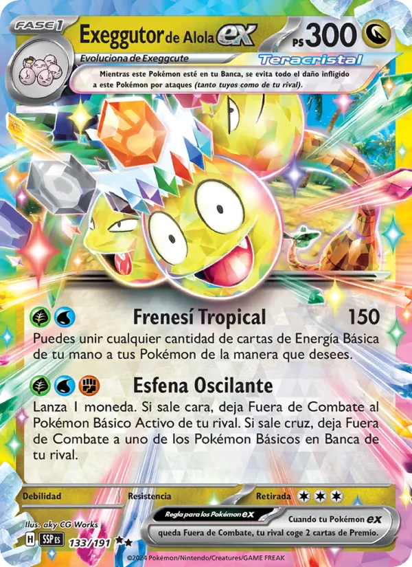 Exeggutor de Alola ex (Chispas Fulgurantes #133/191)