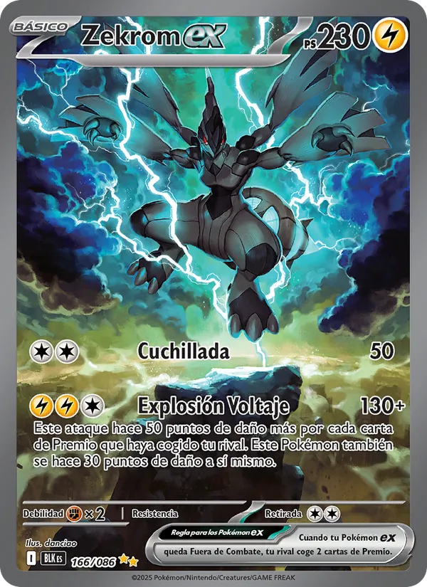 Zekrom ex (Fulgor Negro #166/86)
