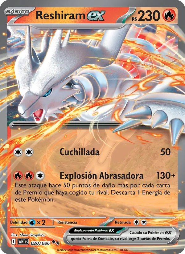 Reshiram ex (Llama Blanca #020/86)