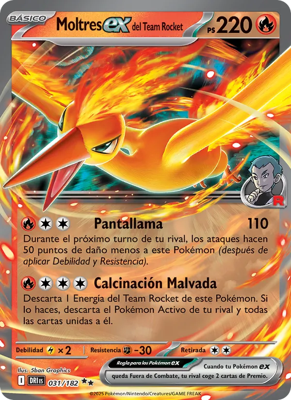 Moltres ex del Team Rocket (Destined Rivals #031/182)
