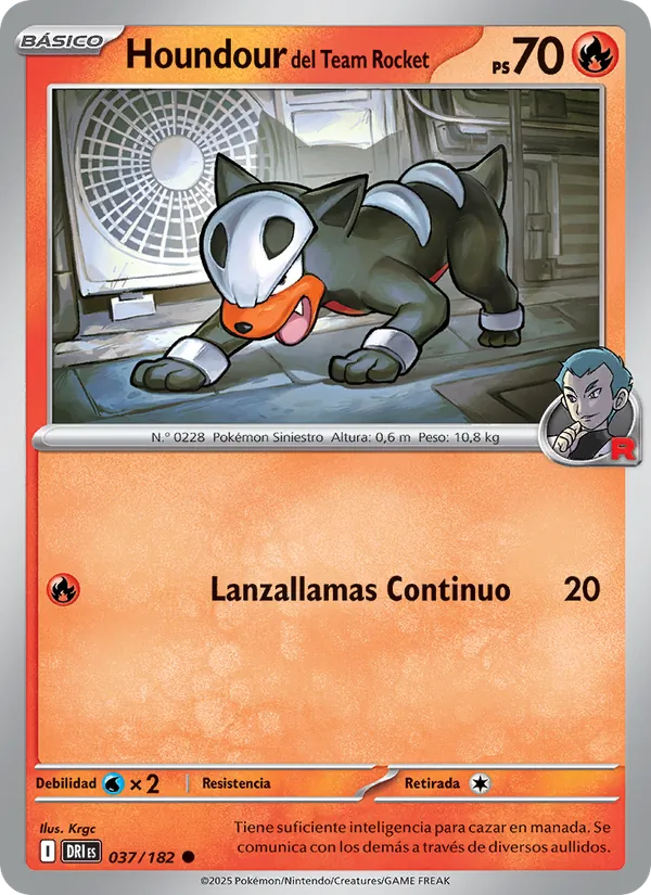 Houndour del Team Rocket (Rivales Predestinados #037/182)