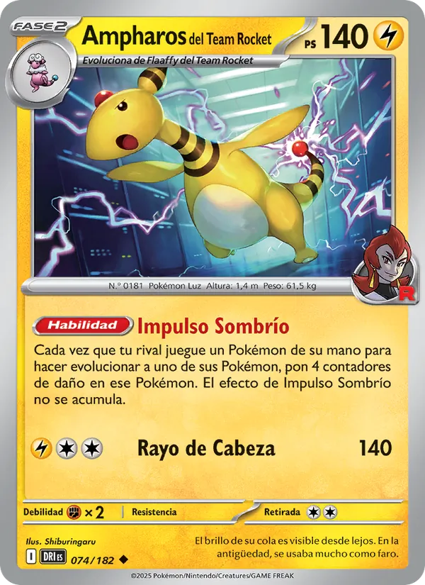 Ampharos del Team Rocket (Rivales Predestinados #074/182)