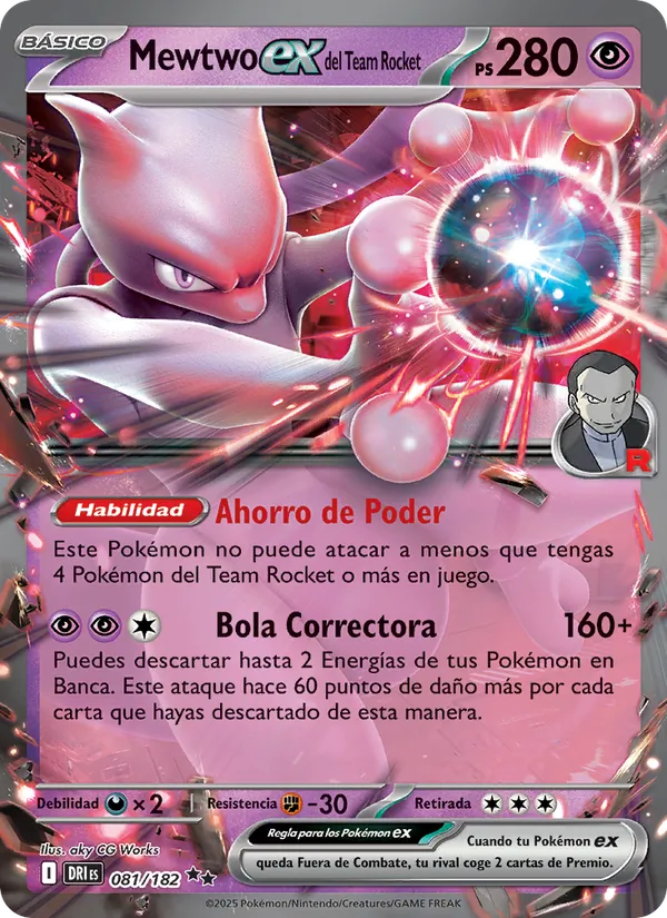 Mewtwo ex del Team Rocket (Rivales Predestinados #081/182)