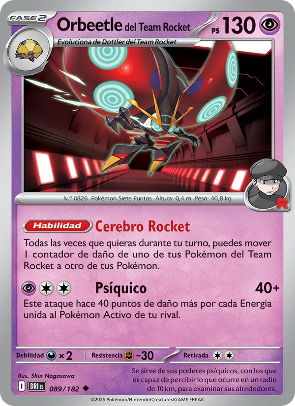 Orbeetle del Team Rocket (Rivales Predestinados #089/182)