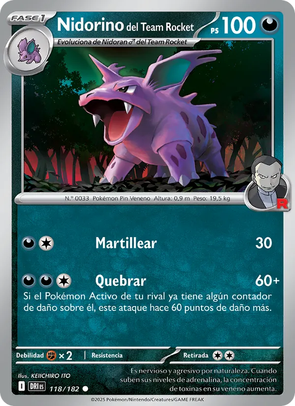 Nidorino del Team Rocket (Rivales Predestinados #118/182)