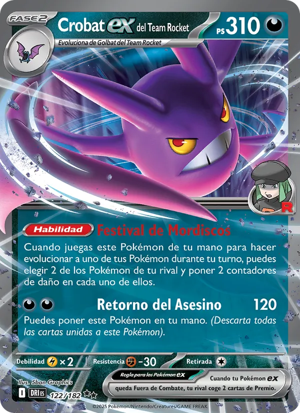 Crobat ex del Team Rocket (Rivales Predestinados #122/182)
