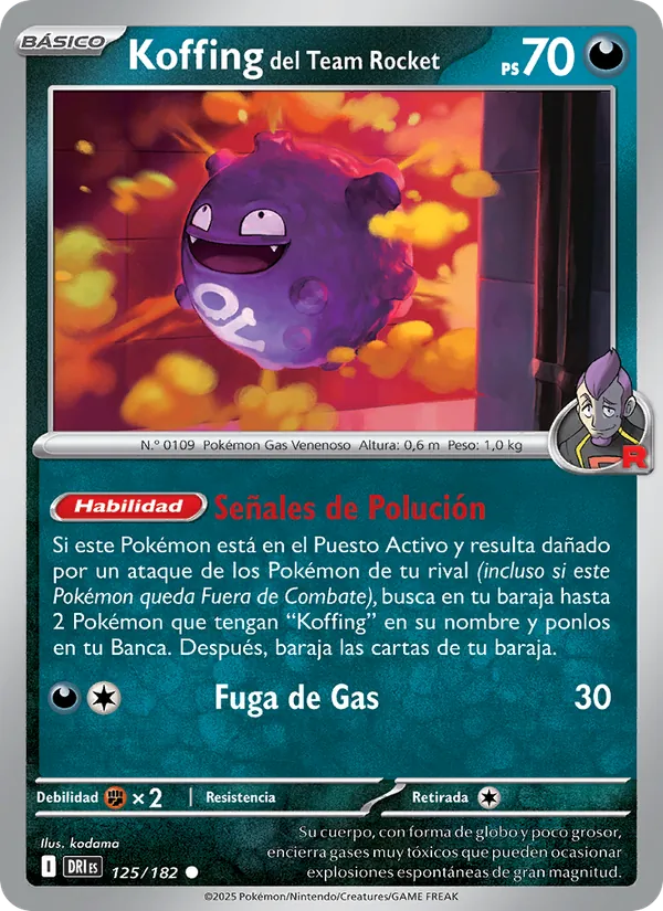Koffing del Team Rocket (Destined Rivals #125/182)