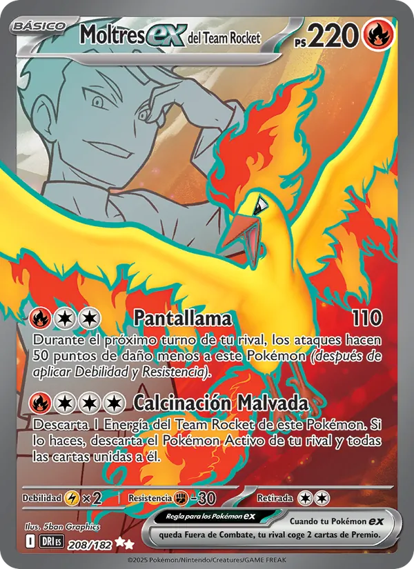 Moltres ex del Team Rocket (Destined Rivals #208/182)