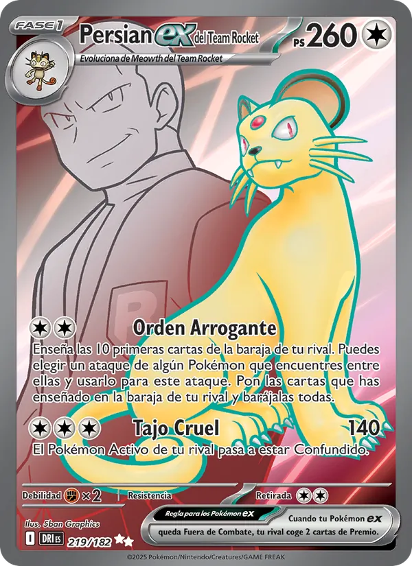 Persian ex del Team Rocket (Destined Rivals #219/182)