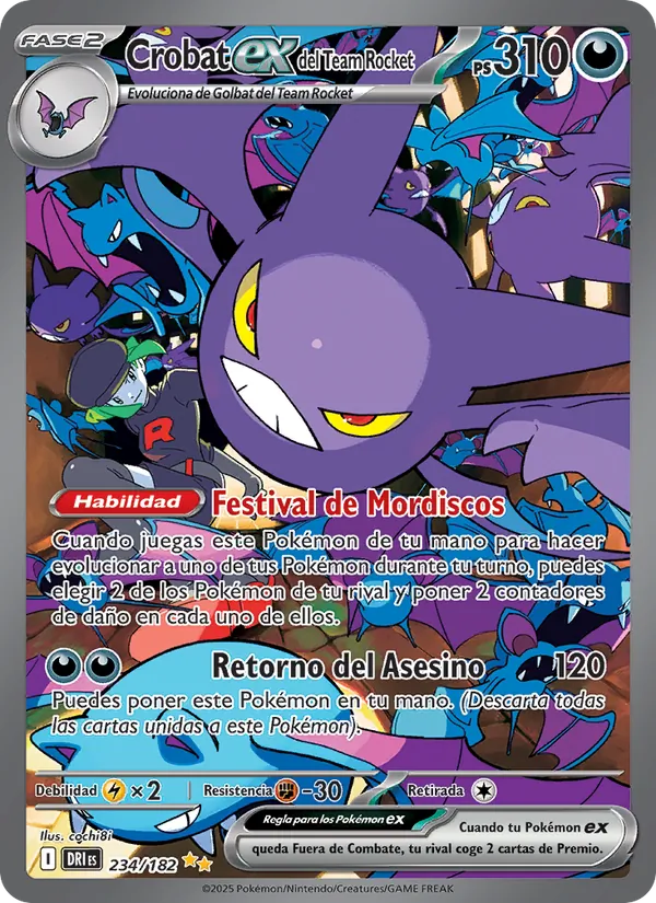 Crobat ex del Team Rocket (Rivales Predestinados #234/182)