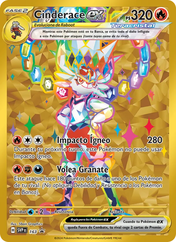 Cinderace ex (SVP Black Star Promos #163/225)
