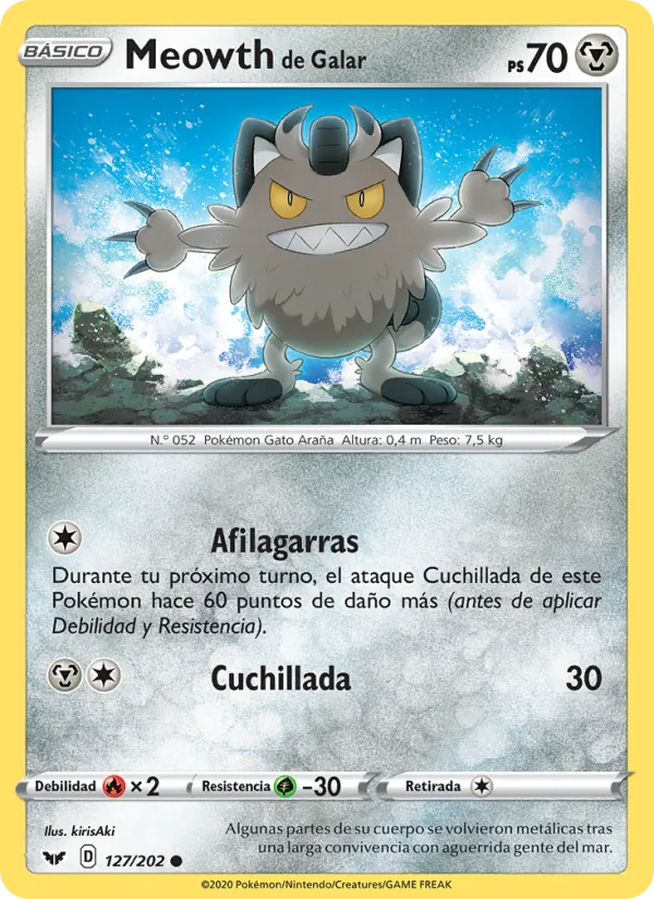 Meowth de Galar (Espada y Escudo #127/202)