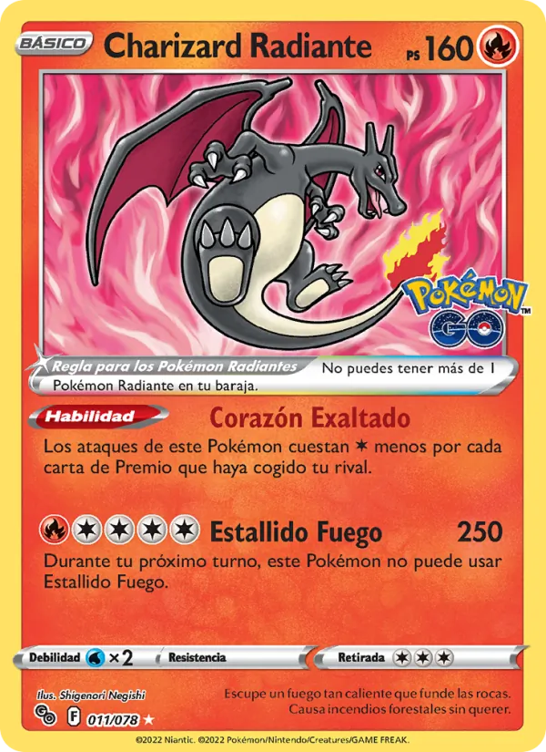 Charizard Radiante (Pokémon GO #011/78)