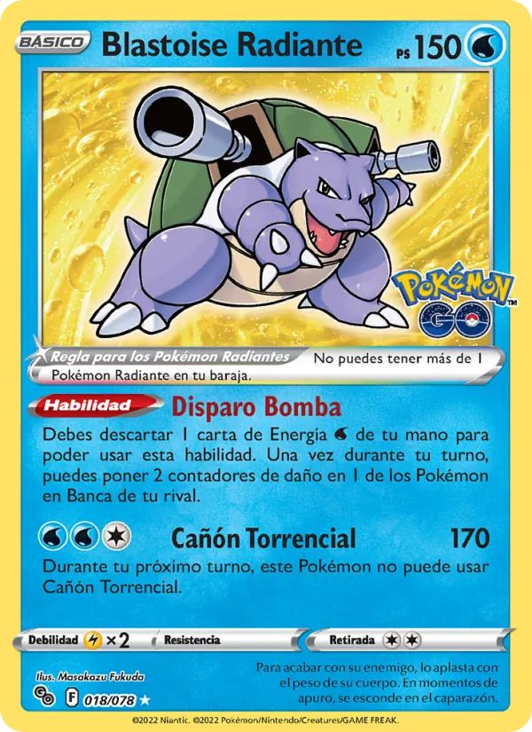 Blastoise Radiante (Pokémon GO #018/78)