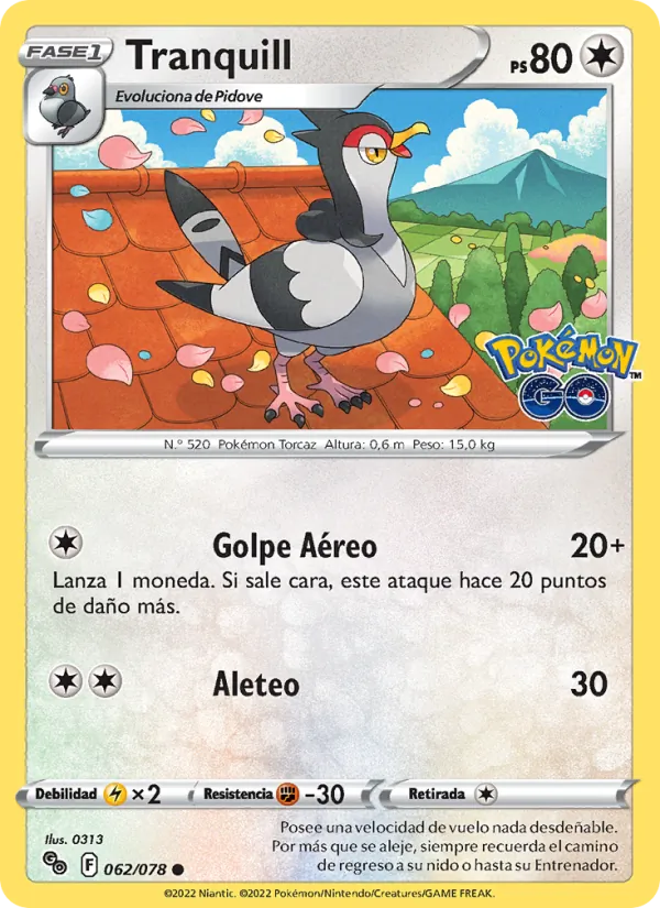 Tranquill (Pokémon GO #062/78)