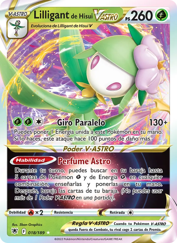 Lilligant de Hisui V-ASTRO (Resplandor Astral #018/189)