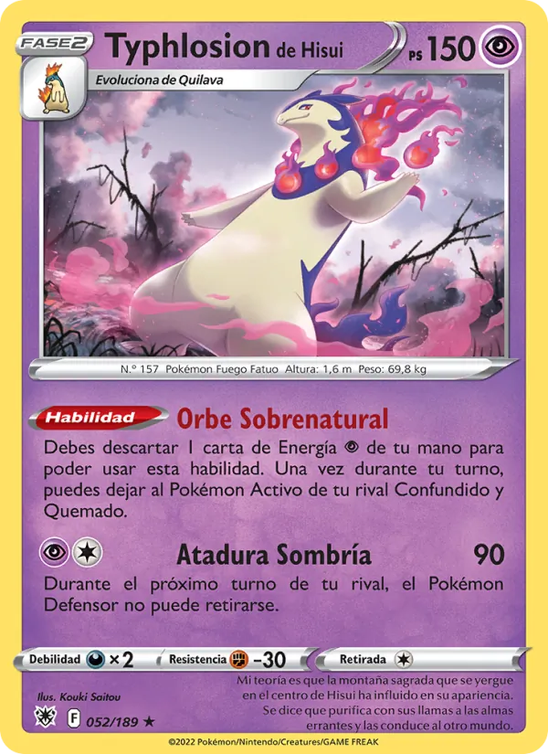 Typhlosion de Hisui (Resplandor Astral #052/189)