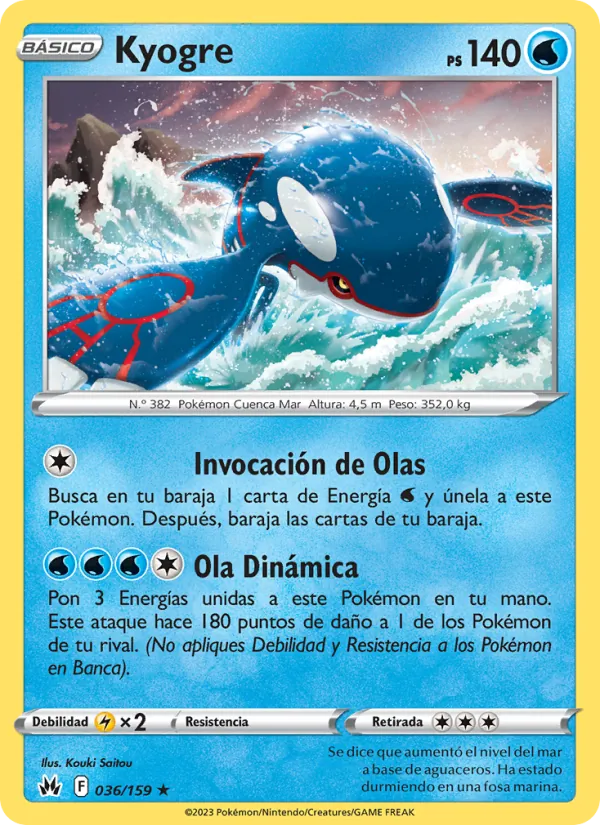 Kyogre (Crown Zenith #036/159)
