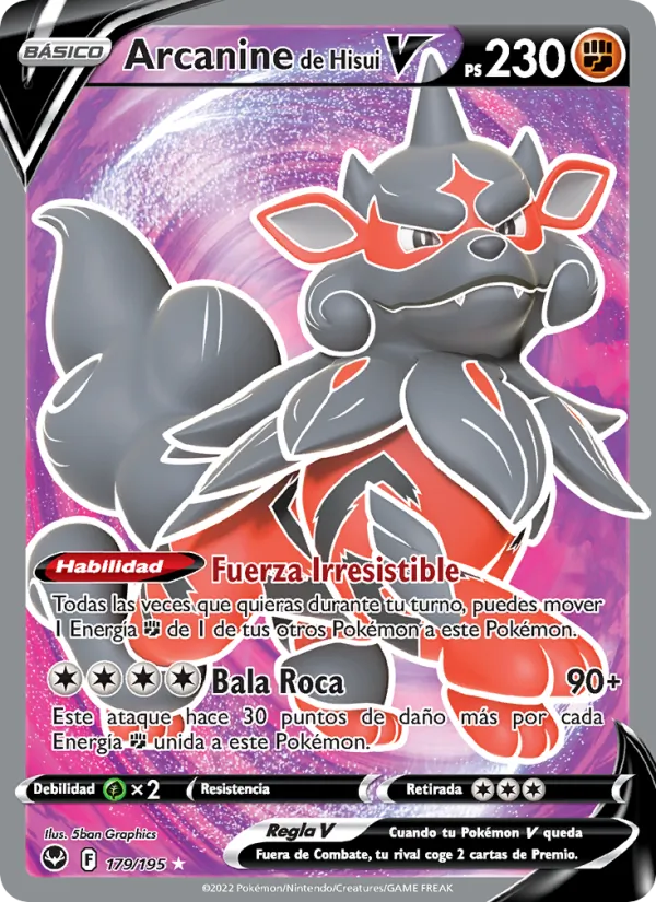 Arcanine de Hisui V (Silver Tempest #179/195)