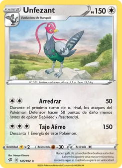 Unfezant (Choque Rebelde #145/192)