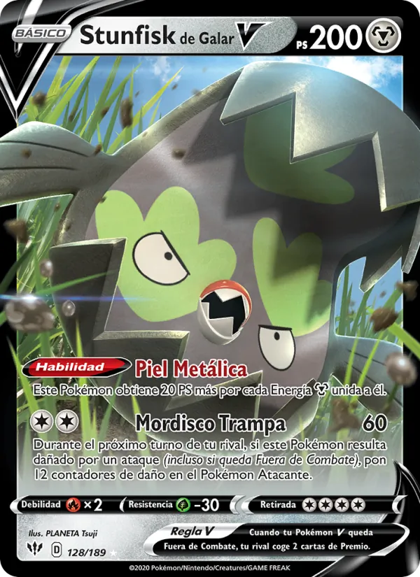 Stunfisk V de Galar (Darkness Ablaze #128/189)