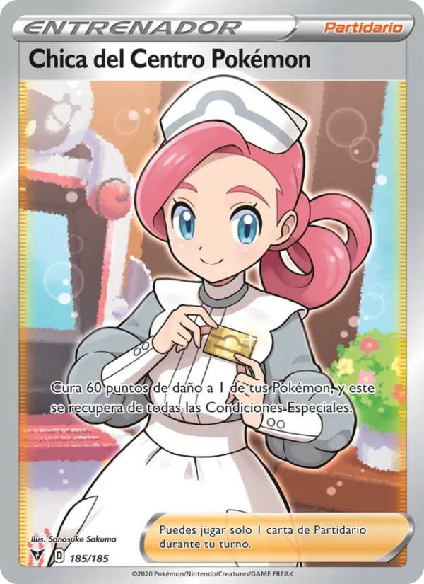 Chica del Centro Pokémon (Vivid Voltage #185/185)