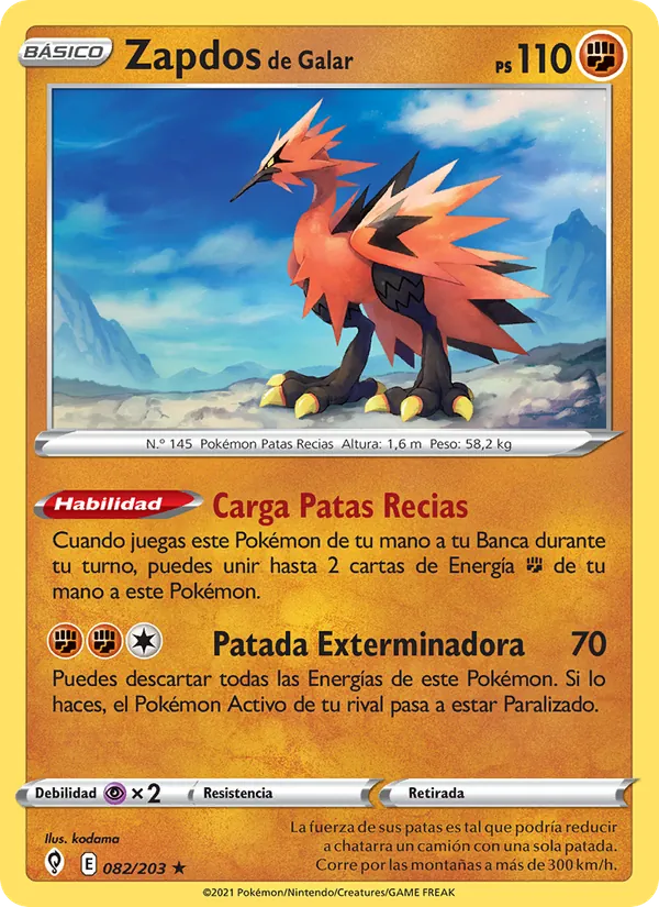 Zapdos de Galar (Cielos Evolutivos #82/203)