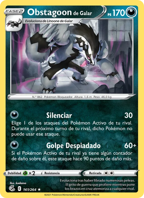 Obstagoon de Galar (Golpe Fusión #161/264)
