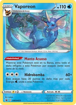 Vaporeon (Cartas de promoción ESES #SWSH072/307)