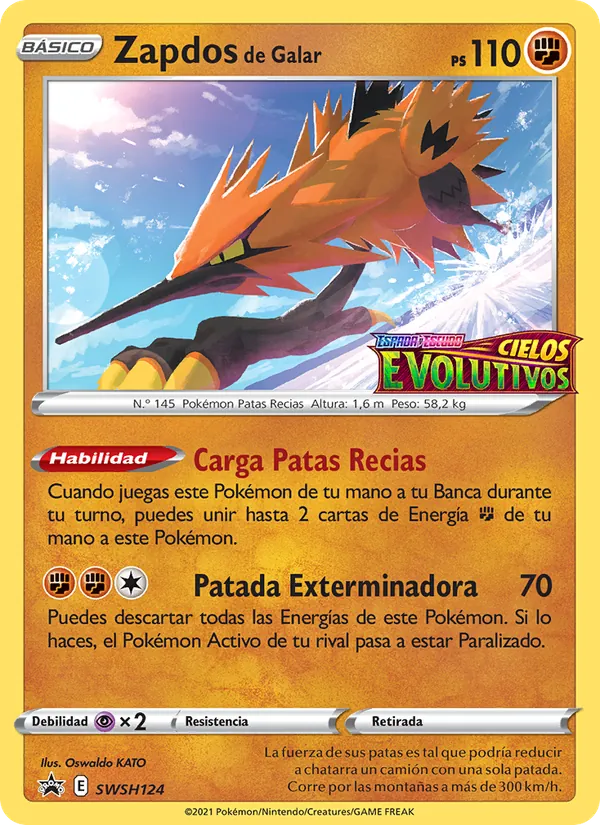 Zapdos de Galar (Cartas de promoción ESES #SWSH124/307)