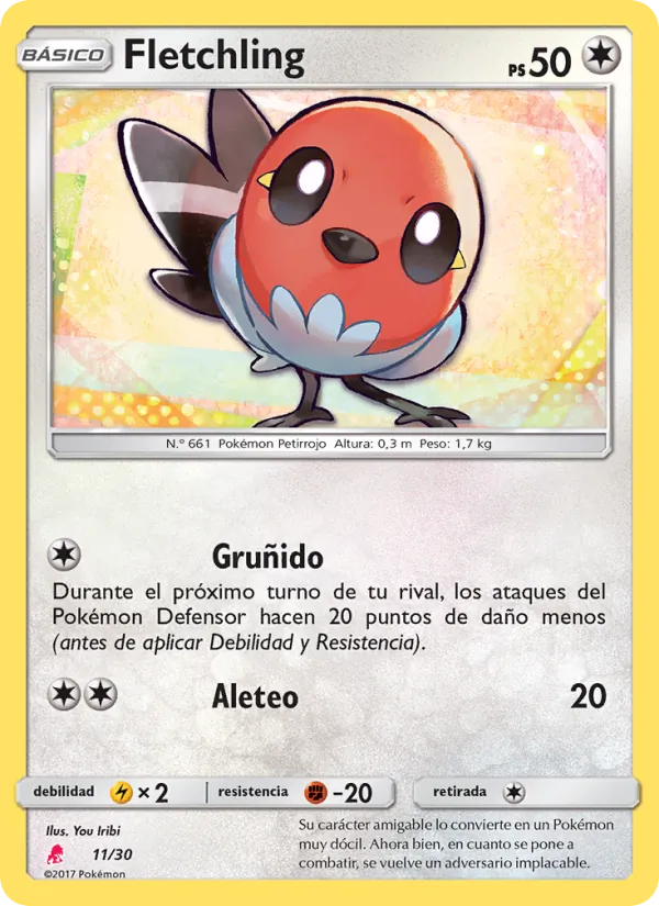 Fletchling (Kit de Entrenador Sol y Luna (Lycanroc) #11/30)