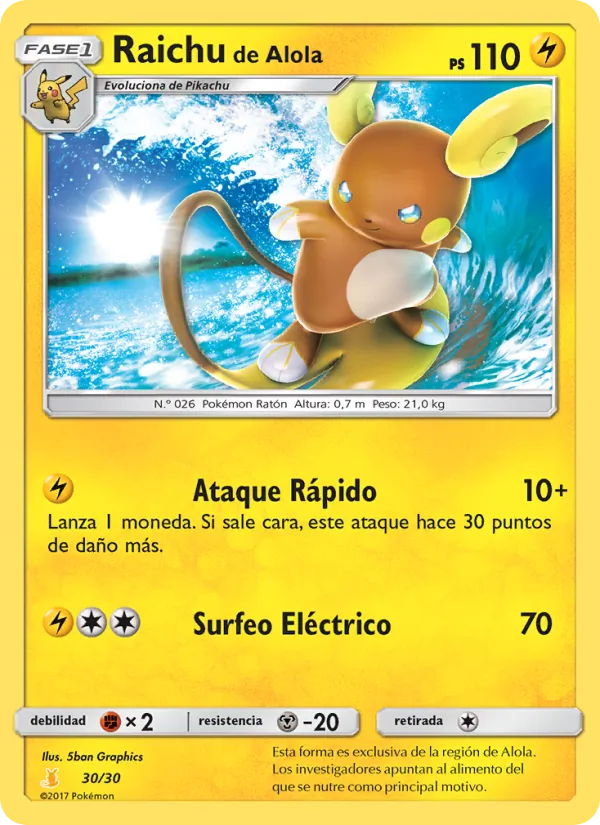 Raichu de Alola (Kit de Entrenador Sol y Luna (Raichu de Alola) #30/30)