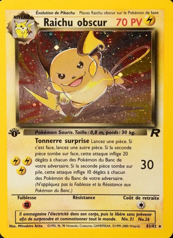 Raichu obscur (Team Rocket #83/82)