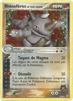 Rhinoféros de Team Magma (EX Team Magma vs Team Aqua #11/95)