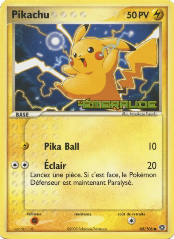 Pikachu (EX Émeraude #60/106)