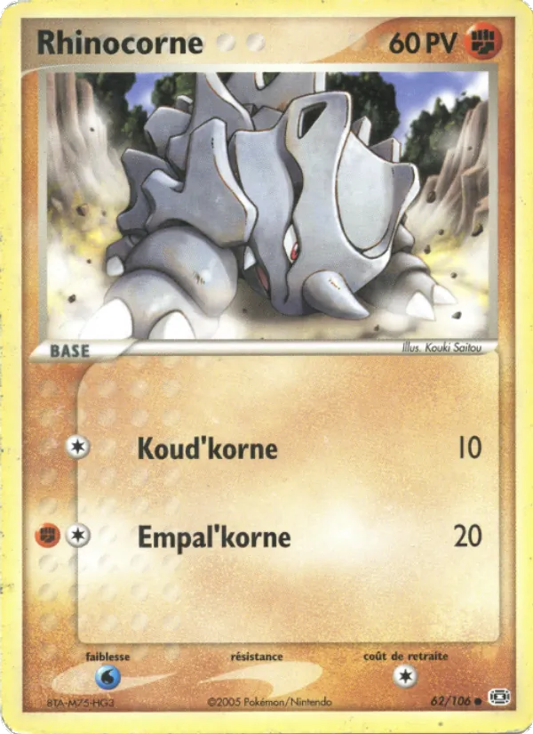Rhinocorne (EX Émeraude #62/106)