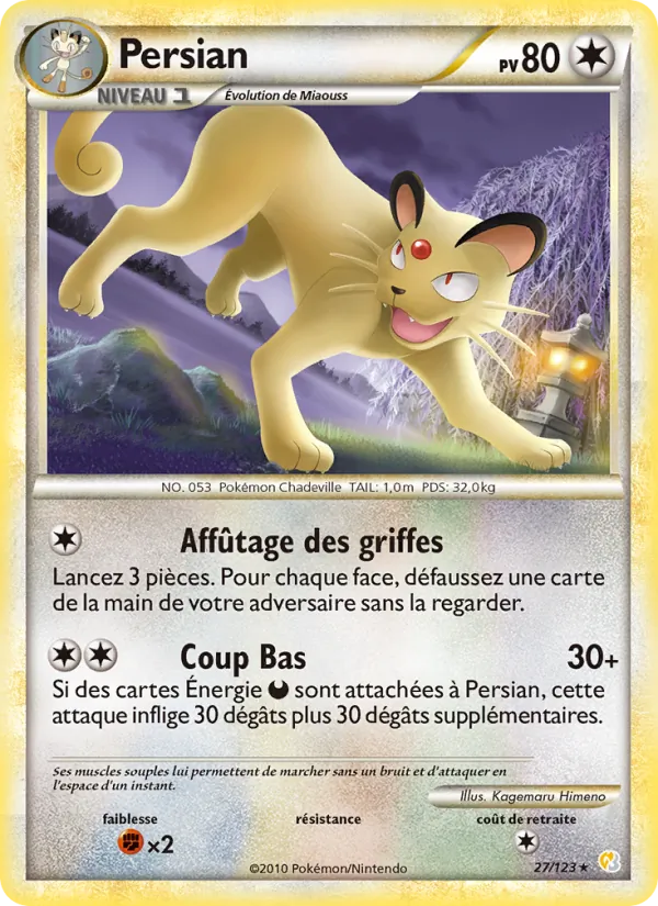 Persian (HeartGold SoulSilver #27/123)