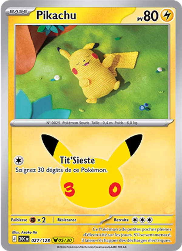 Pikachu (30ᵉ Anniversaire #027/128)