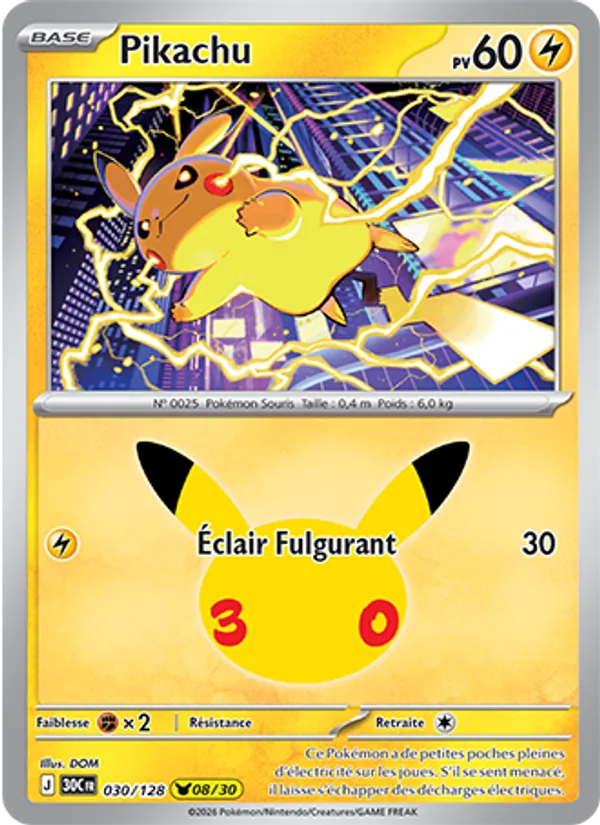 Pikachu (30th Celebration #030/128)