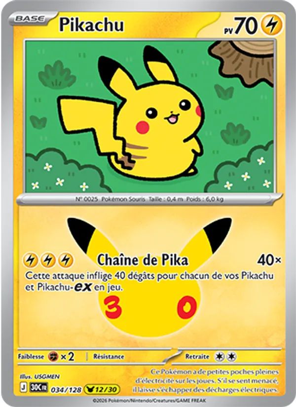 Pikachu (30ᵉ Anniversaire #034/128)