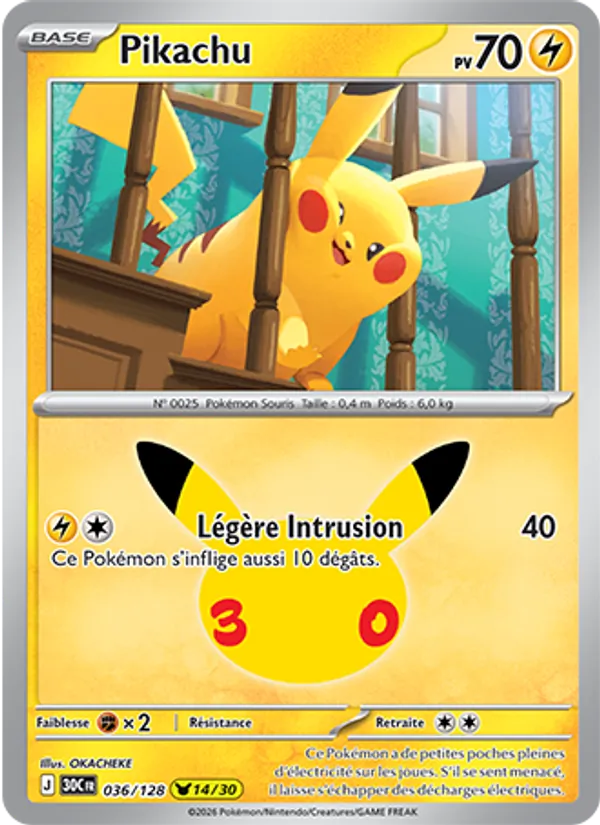 Pikachu (30th Celebration #036/128)