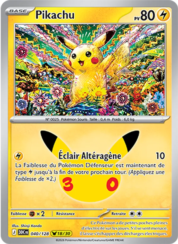 Pikachu (30th Celebration #040/128)